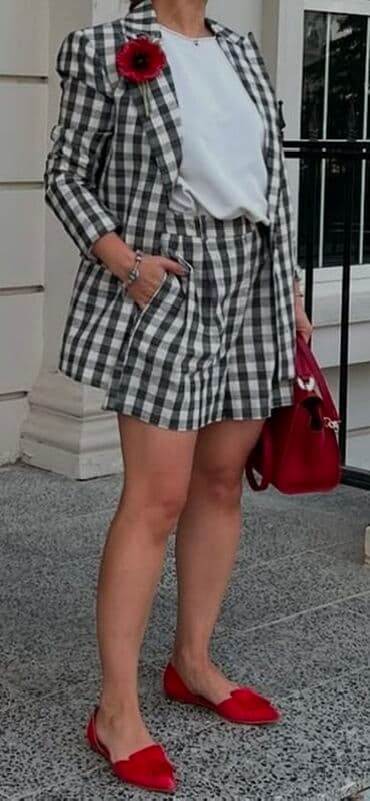 topik geyim: Костюм Mango Пиджак+шорты Смесь хлопка со льном Размер S носила 1 — 3