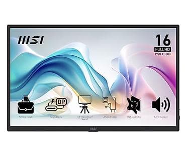 komputerlər satışı: MSI PRO MP165 E6 portativ monitor - Ekran: 15.6 düym, Full HD — 1