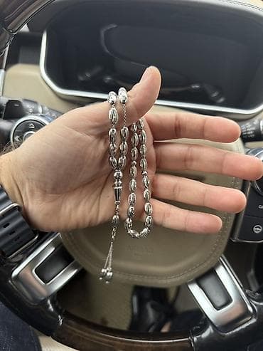 bot kişi: Gümüş təsbeh - Material: 925 ayar gümüş - Dənəcik forması: Oval — 1