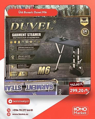 par utuleri: 🔥 Ütü Buxarlı Duvel M6 ✅ Marka: Duvel ✅ Gücü: 1950 Vatt ✅ Həcmi: 2 l — 1