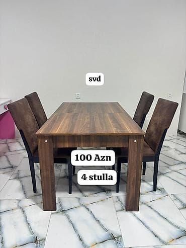 Qonaq otağı üçün, İşlənmiş, 4 stul