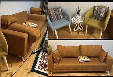 Sifarişlə mebel: O72《isi》🤍 Tecili Divan 2 kreslo+jurnalni 450m satilir.açilmir. 1 ildi — 1