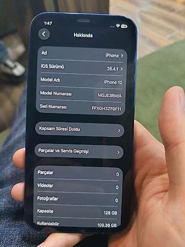 iphone orginal: IPhone 12, 128 GB, Mavi, Face ID — 8