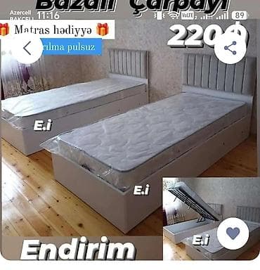 Bazalı tək nəfərlik çarpayı - Daxili bazalı mexanizm – üst hissə