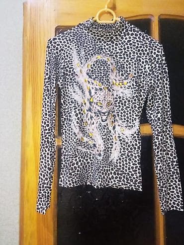 gun eynəyi: Leopar naxışlı qadın bluz/kofta - Model: Uzunqollu, balıqçı yaxalı — 1