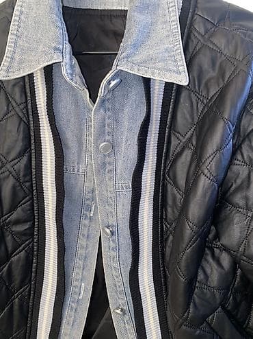 deri geyim: Qadın üçün ikiqat effektli üst geyim – quilted dəri görünümlü jaket və — 2