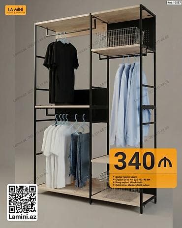 LA MINI geyim üçün stellaž - Model kodu: 10557 - Ölçülər: D 40 × H