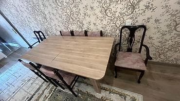 modern metbex mebelleri: Qonaq otağı üçün, Açılan, Dördbucaq masa, 8 stul — 2