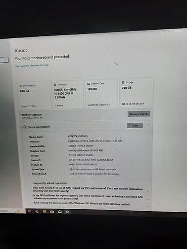 hp spectre x360 i5: Kompyuter satilir stolüstü kompüter dəsti Texniki göstəricilər: 8 RAM — 3