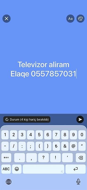 Xidmət: Televizor alışı Təsvir: - Hər növ və ölçüdə televizorların