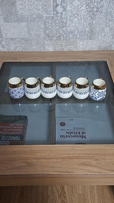 Qəhvə dəsti, rəng - Ağ, Farfor, 6 nəfərlik