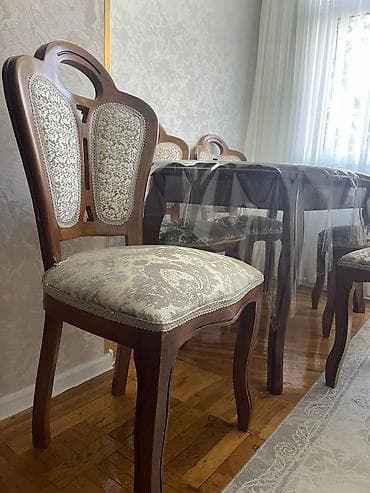 Qonaq otağı üçün, Oval masa, 6 stul