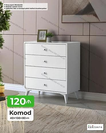 Ağ rəngdə, minimalist dizaynlı komod - Ölçülər: 40 × 100 × 80 sm - lalafo.az -da Ağ rəngdə, minimalist dizaynlı komod - Ölçülər: 40 × 100 × 80 sm -