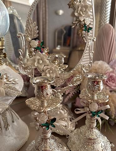 bjk forması: Zərif bəzəkli gəlin dəsti – klassik üslubda dekorativ aksesuarlar — 2