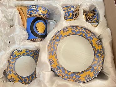 hacar naboru: Qəhvə dəsti, rəng - Mavi, Farfor, Versace — 1