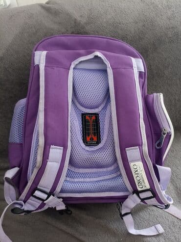 uşaq üçün məktəbli çantaları: Məhsul: OXFORD məktəb çantası - Rəng: bənövşəyi, gümüşü haşiyələr - — 3