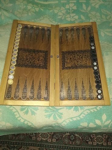 Taxta nərd dəsti - Material: ağac (əl işinə xas oyma və yandırma