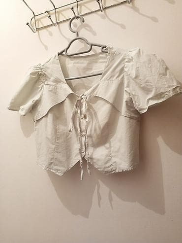 desd paltarlar: Açıq krem rəngli iki hissəli dəst – qısa köynək və midi ətək — 4