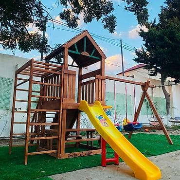 Açıq havada quraşdırılan taxta uşaq oyun kompleksi - Material: möhkəm lalafo.az -da Açıq havada quraşdırılan taxta uşaq oyun kompleksi - Material: möhkəm