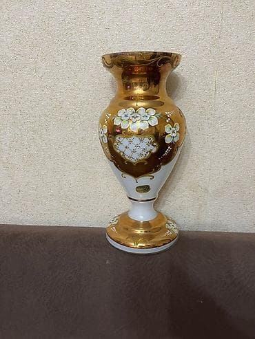 versace servis: Bədii şüşə dekor dəsti - Material: qalın şüşə - Üstlük: parlaq qızılı — 1