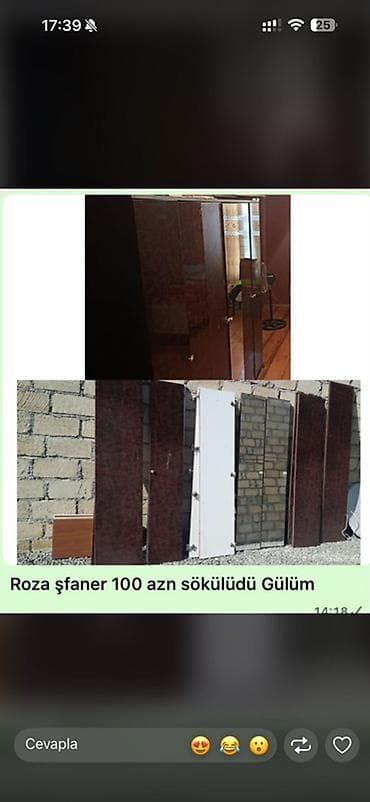 dolab ucuz: Roza şkaf (şamfaner) – sökülmüş vəziyyətdə. Xüsusiyyətlər: - — 1