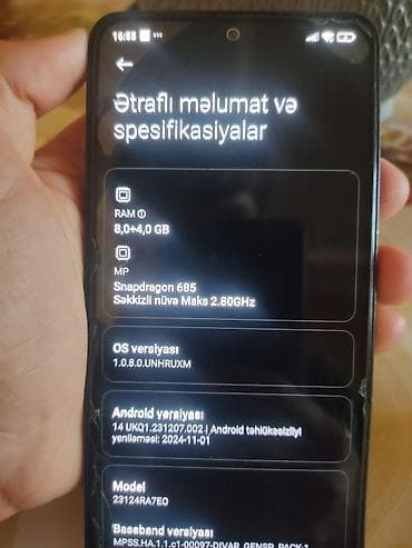 displayport dvi kabel: Redmi Note 13, 256 GB, Barmaq izi — 2