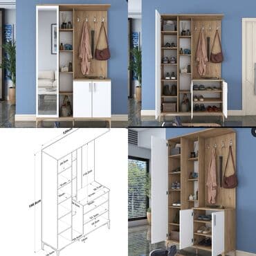 угловой шифоньер в спальню: Новый, Распашной, 2 двери Прямой шкаф, Гардеробный шкаф, Азербайджан — 6