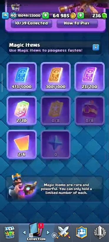 qızıllar: Clash Royale hesabı - Kral səviyyəsi: 40 - Kupa: 7216 - Qızıl: 64 985 — 5