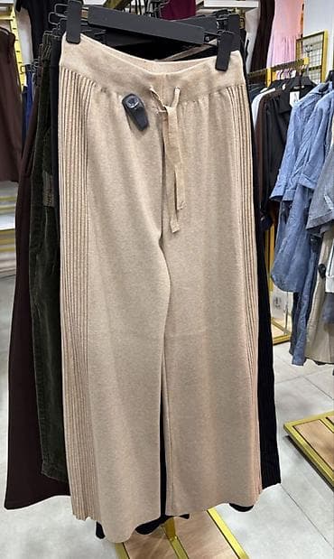 Qadın trikotaj şalvar - Model: geniş kəsimli, düz paça, culotte