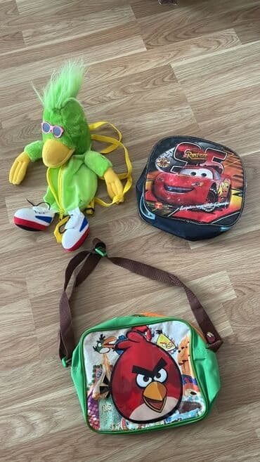 şimşek makvin: Birlikde 8 man yemek cantalari - Yaşıl plyuş oyuncaqlı bel çantası — 1