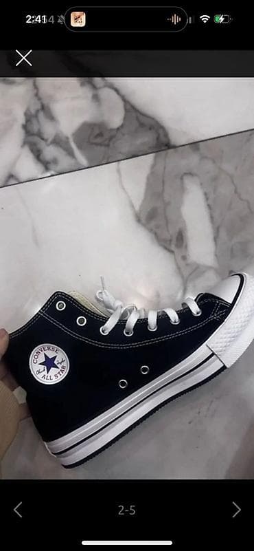 krosofka: Converse Chuck Taylor All Star, qara rəng, orta hündürlük — 2