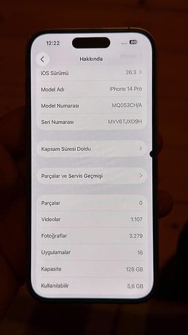 iphone 15 pro titanium: IPhone 14 Pro, 128 GB, Simsiz şarj, Face ID — 7