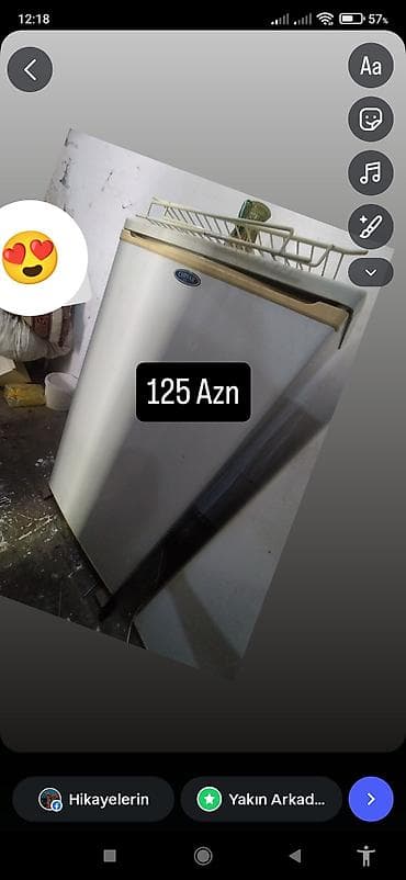 Mini Cinar Soyuducu Satılır, rəng - Ağ