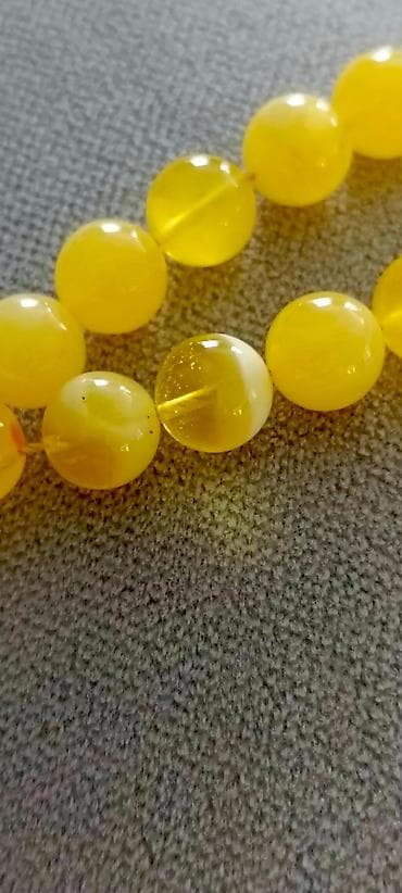 ebanit tesbeh: 1-ci sort Kral kəhrəbası.100% təbii,bütöv daş Baltik kəhrəbasından — 6