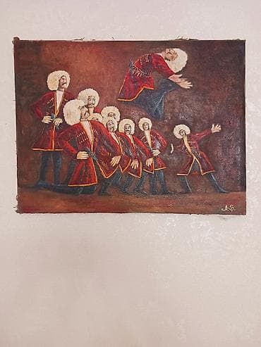 sican sekili: Məhsul: Oryijinal yağlı boya tablo Təsvir: - Mövzu: Qafqaz rəqsi — 1
