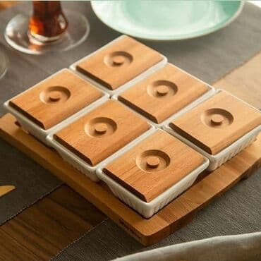 Kahvaltılıq Bamboo qapaq ve bamboo altlıqla Qabların materialı