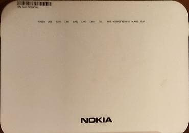 nokia modem router: Nokia Wi‑Fi router/ONT Xüsusiyyətlər: - Brend: Nokia - Rəng: ağ - Üst — 2
