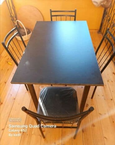 bağça üçün: Yeni, Kvadrat masa, 9 stul, Açılmayan, Stullar ilə, Metal, Azərbaycan — 9