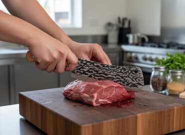 kəsici: Mətbəx bıçağı – dekorativ naxışlı, geniş bıçaqlı kəsici - Bıçaq tipi — 1