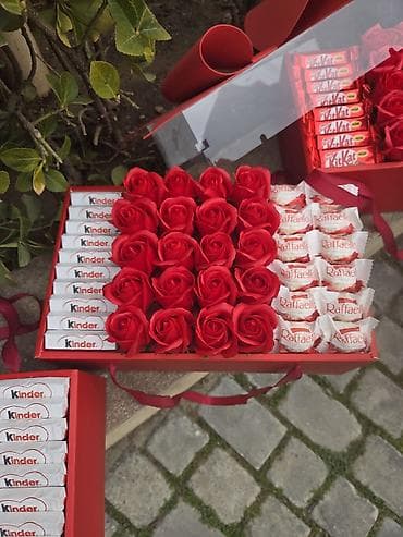 canli urek sekilleri: Hədiyyə qutuları – gül və şokolad kompozisiyaları - Düzbucaqlı — 5