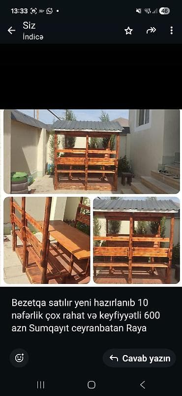 Dördbucaq masa, 10 stul, Açılmayan, Skameykalar ilə, Taxta