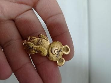 qizi: Məhsul: Ayı fiqurlu sancaqlı broş - Material: metal ərintisi, qızılı — 1