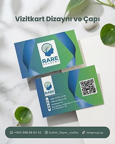 Xidmətlər: 500 ədəd vizitkart - 40 AZN ( dizayn daxil ) — 5