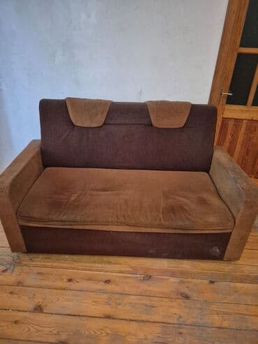 бескаркасный диван кровать: Диван, Б/у, Нераскладной, Без подьемного механизма, Ткань — 1