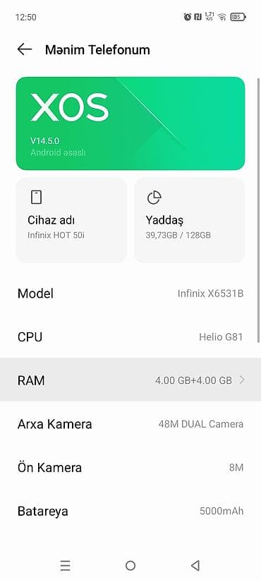 poco telefon: Infinix HOT 50i, 128 GB, rəng - Mavi — 3