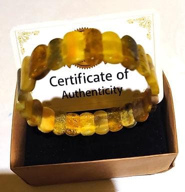 комплект: Təbii kəhrəba qolbaq - Material: 100% təbii Baltik kəhrəbası - — 3