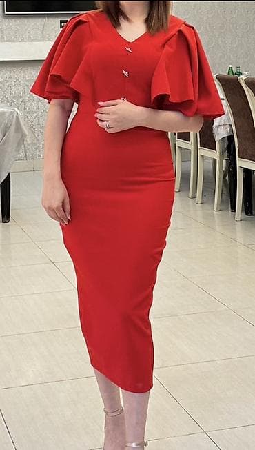 is formasi: İkinci əl Ölçü-S/36 Qadınlar üçün zərif qırmızı don - Stil: Bədənə — 1