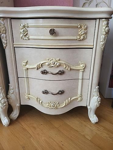 stullar islenmis: Klassik üslubda makiyaj/iş masası dəsti - Üslub: Barok/klassik, krem — 4