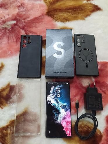 Samsung Galaxy S22 Ultra, 256 GB, rəng - Qara, Barmaq izi