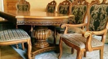 işlenmiş stollar: Qonaq otağı üçün, İşlənmiş, 8 stul — 1